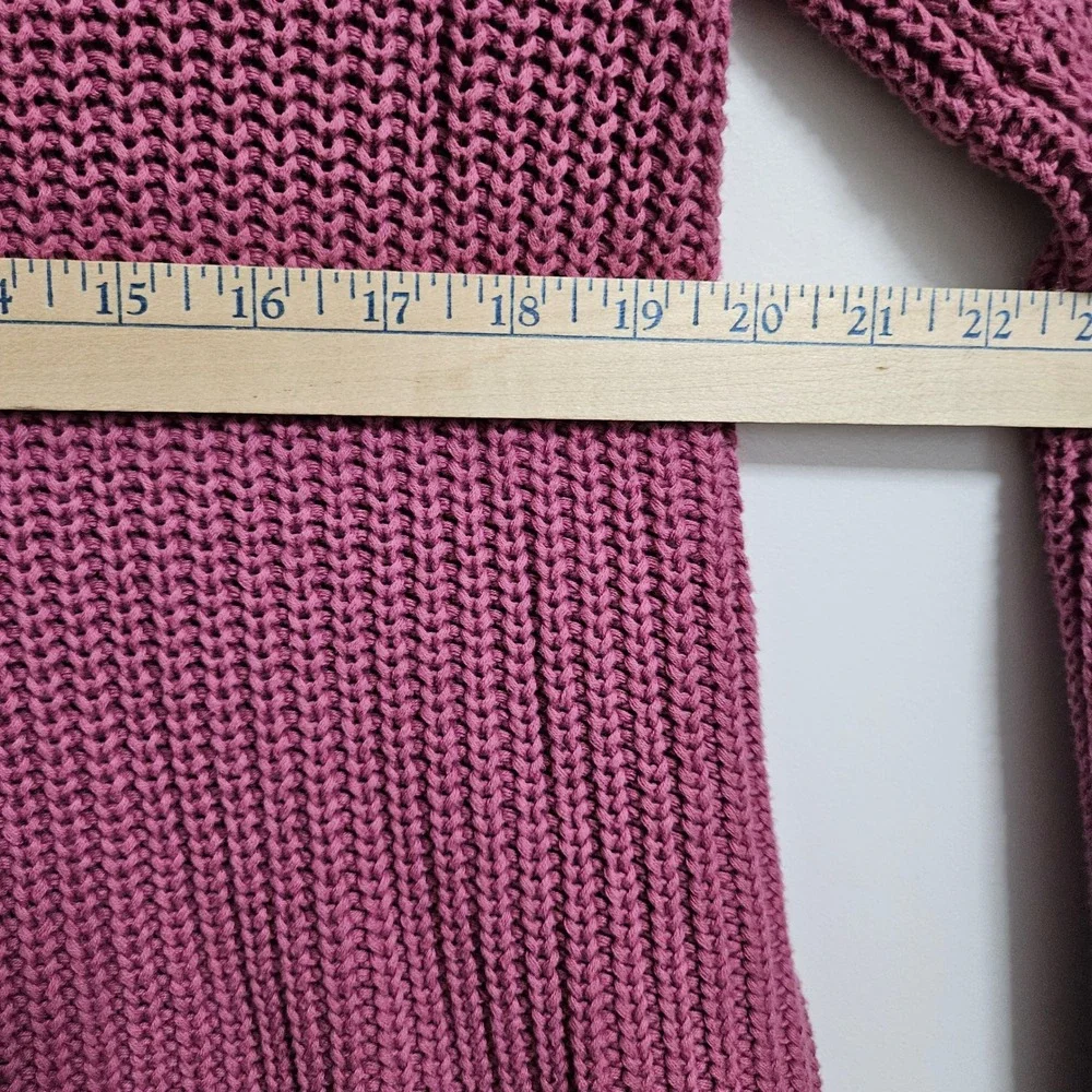 Free People Cropped Sweater Womens Sm Pink Damsel Bell‎ Sleeve V-Neck Knit Boho